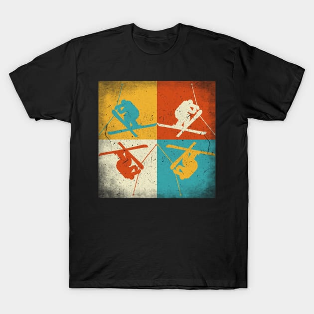 Skiing practice. Retro squares T-Shirt by SerenityByAlex